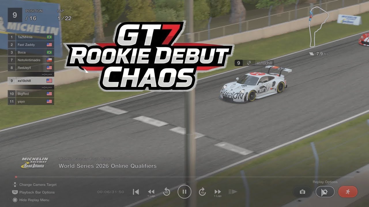 Gran Turismo 7 World Series Qualifier 2026 - Round 1 - Road Atlanta (Rookie Debut Chaos!) 4K