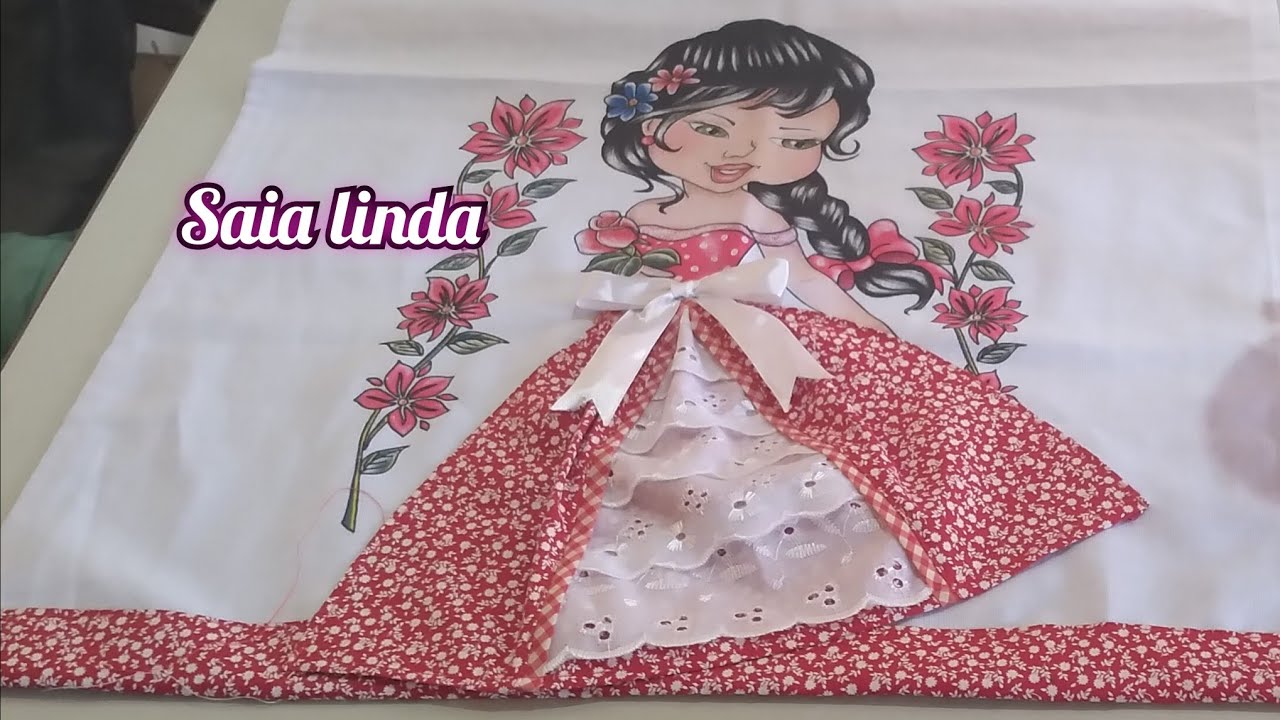 Idéias de  fazer  sainha para pano de prato  passo a passo 💗💗💗