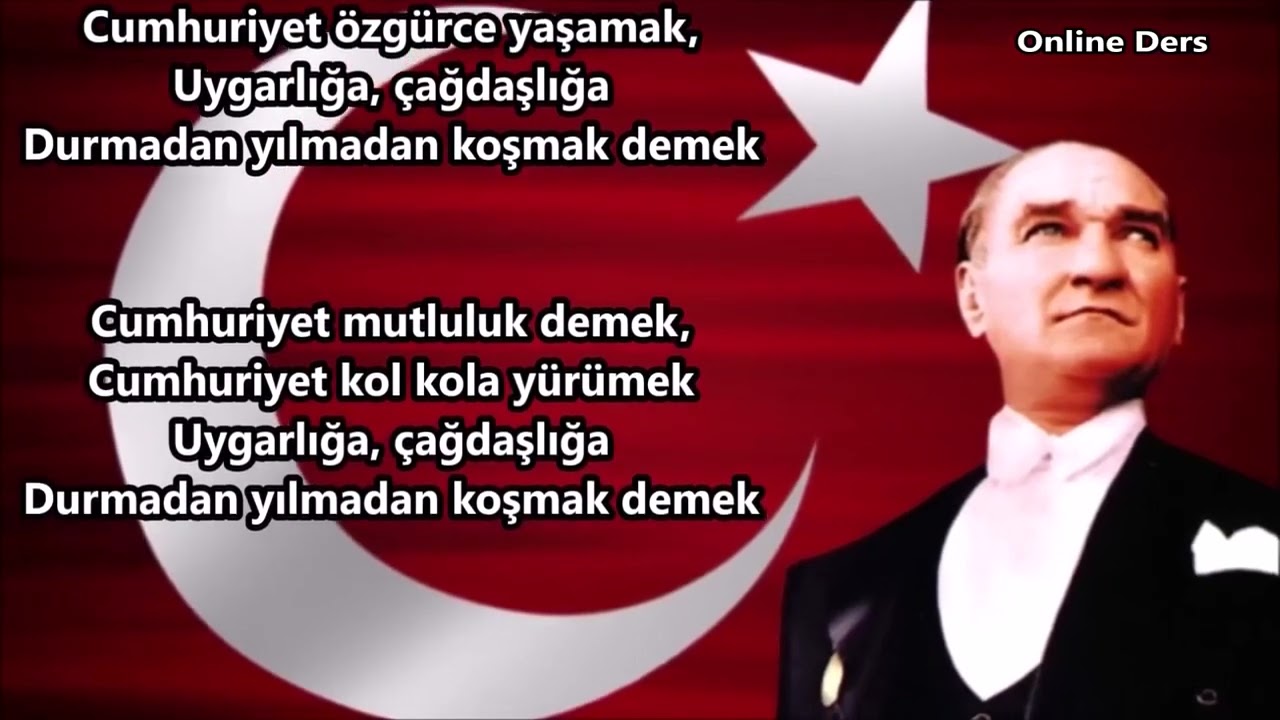 Cumhuriyet H&uuml;rriyet Demek S&ouml;zl&uuml; ve Yazılı #cumhuriyet #atat&uuml;rk #renkliboyamalar