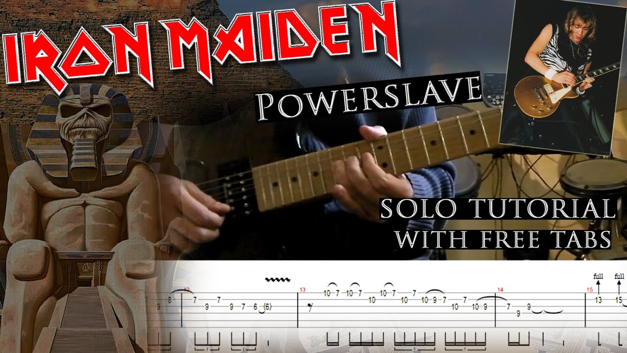 How to play Adrian Smith's solos #30 Powerslave (with tablatures and backing tracks)