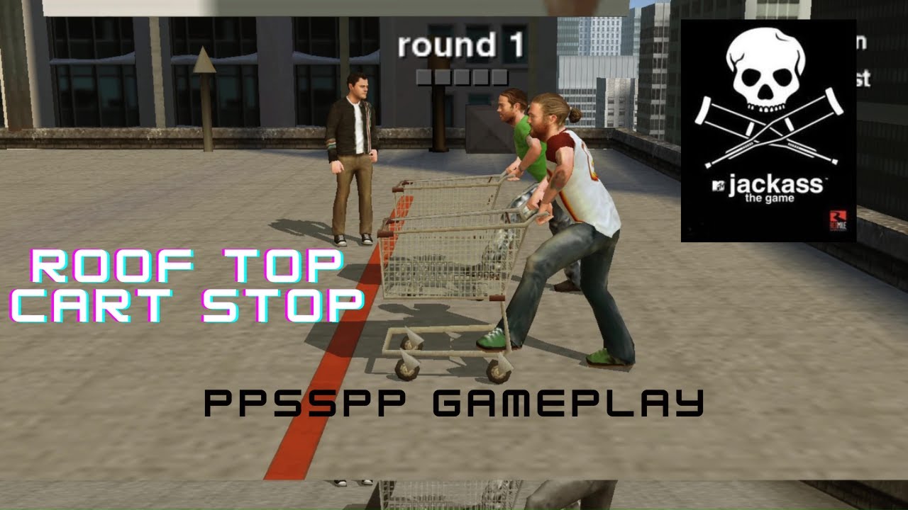 Roof Top Cart Stop - Jackass The Game #gameplay