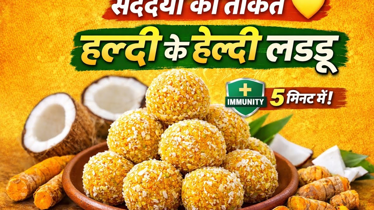 Immunity Booster Ladoo | कच्ची हल्दी और नारियल के लड्डू | Raw Haldi Sweet Recipe #viral #haldiladoo