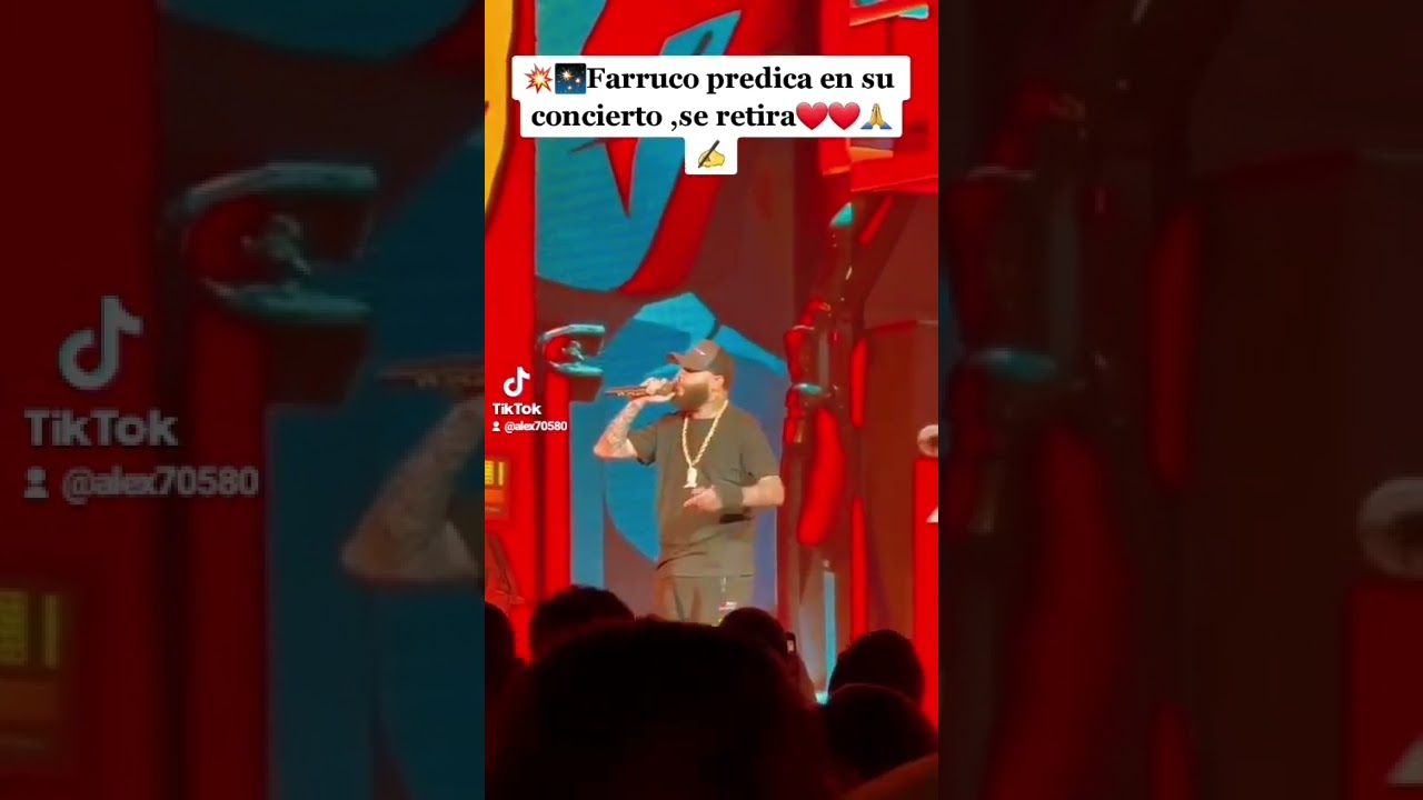 Farruco predica en medio de concierto y pide perdon por la cancion 