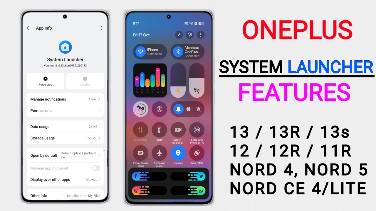 Install Oneplus OxygenOS 16 System Launcher for Oneplus 12/12R,13/13R,11/11R,Nord 3/4/5 CE Lite