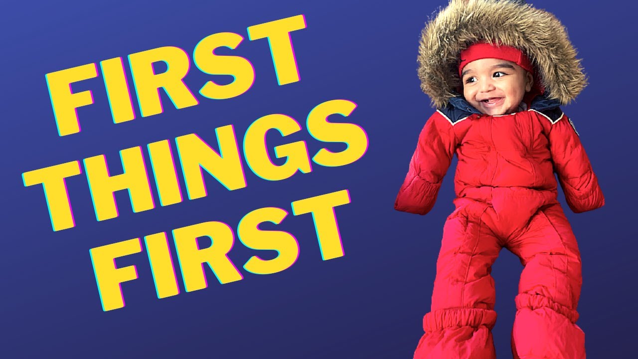 Little human's first snow, turn and sitting | Funny captures