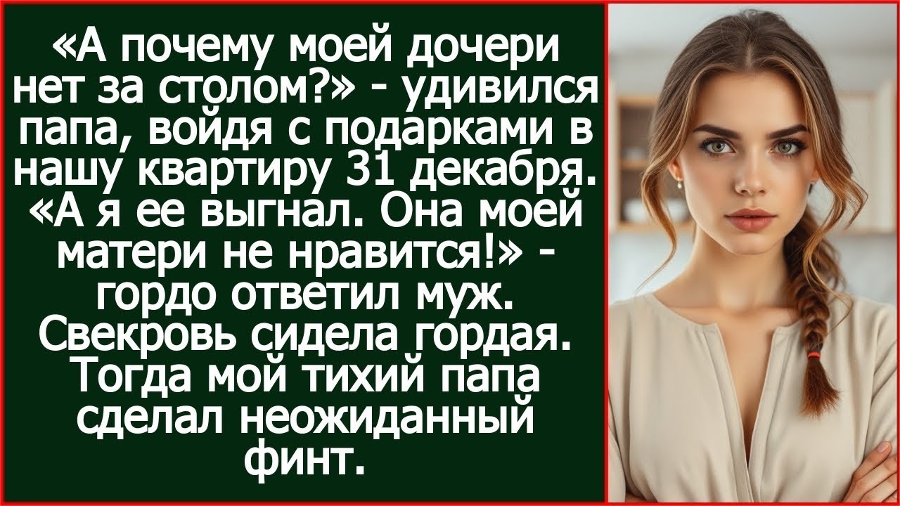 «А я ее отсюда выгнал. Она моей матери не нравится!» - гордо ответил муж моему отцу