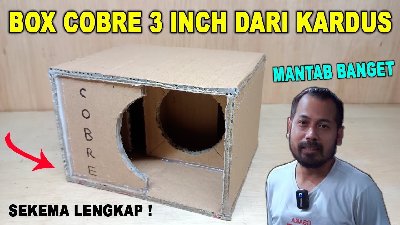 cara membuat box speaker COBRE 3 INCH dari kardus model brewog audio
