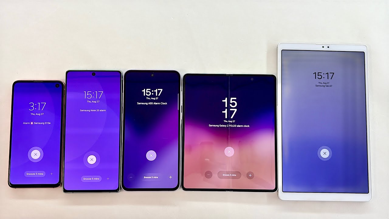 Alarm Clock + Timer Samsung Tab A7 + Z Fold 3 + Galaxy A55 + Galaxy Note 20 + Galaxy S10e 