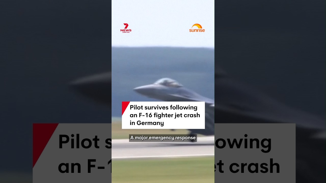 Pilot survives following an F-16 fighter jet crash in Germany