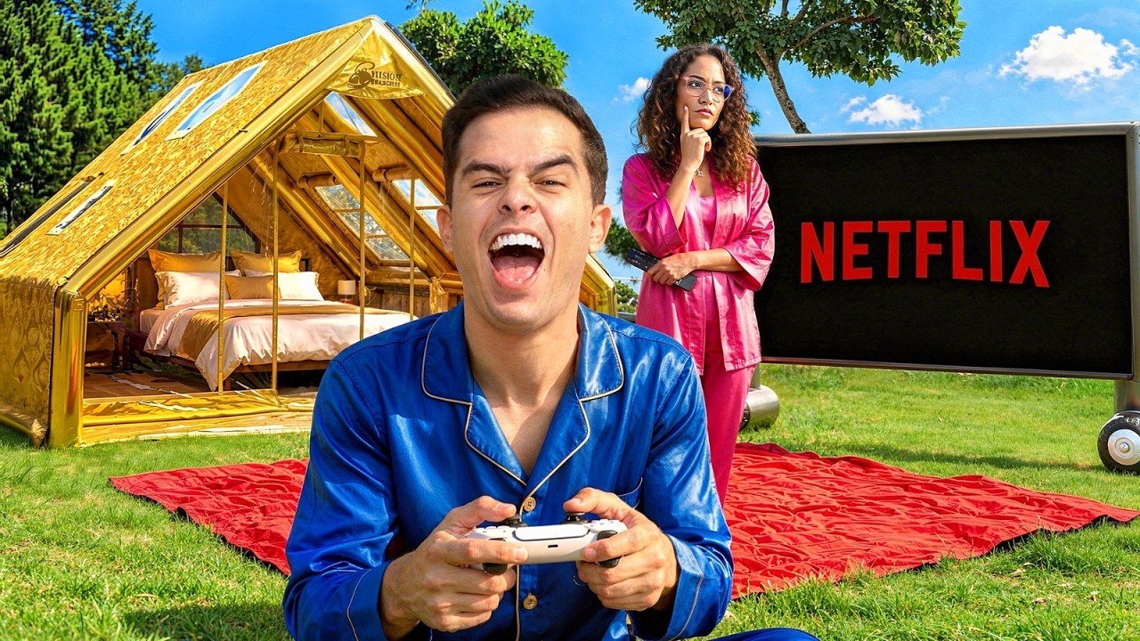 PASSAMOS 24 HORAS EM UM ACAMPAMENTO 5 ESTRELAS!