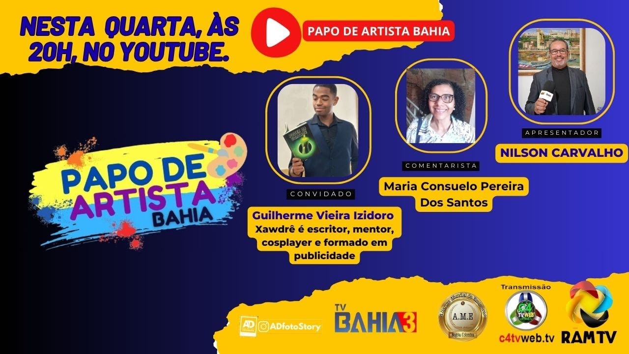 TITULO:#187 - ENTREVISTA – Guilherme V. Izidoro /PROGRAMA PAPO DE ARTISTA BAHIA -BY NILSON CARVALHO