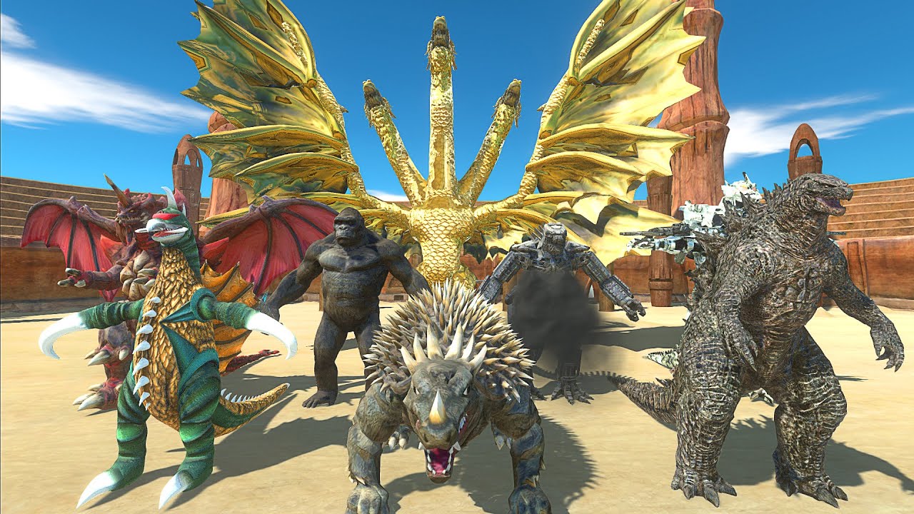 GHIDORAH vs All MONSTER AT THE ARENA - Animal Revolt Battle Simulator