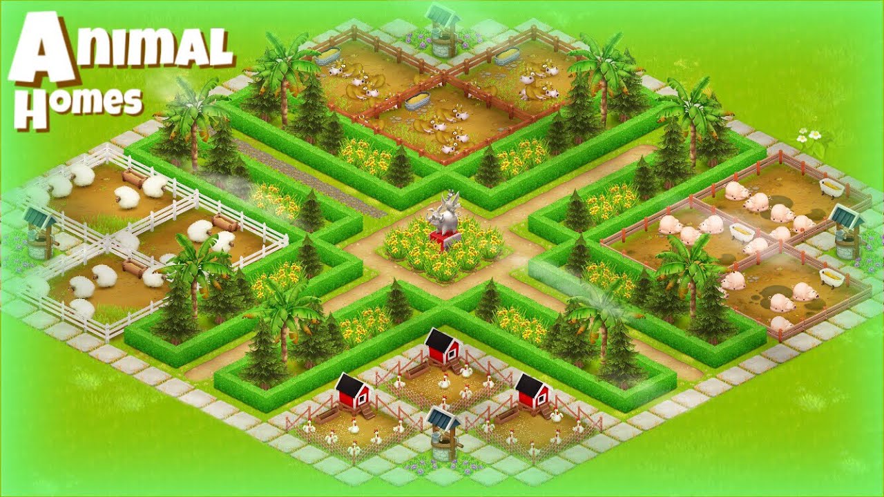 Animal homes layout ideas in Hay Day #hayday 