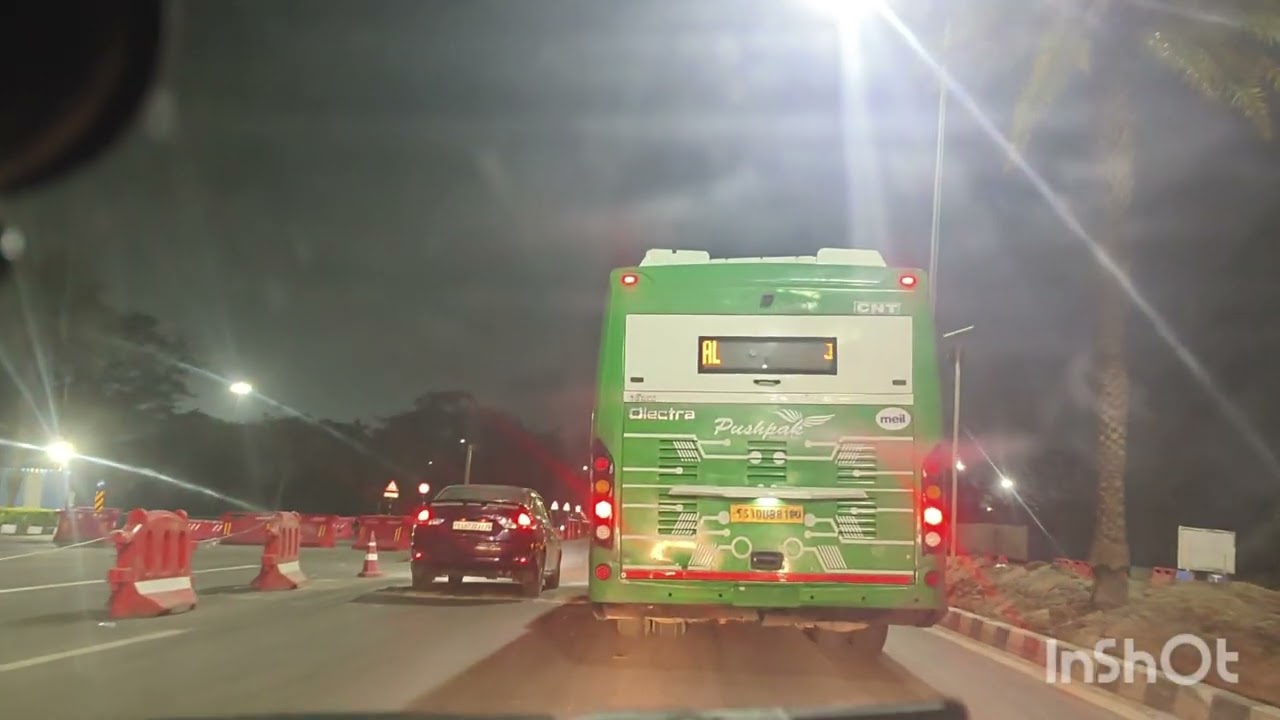 Hyderabad tiku guda to shamshabad airport road night view 