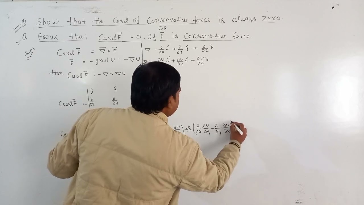Curl F = 0(The curl of conservative force is always zero), B. Sc 1st sem. Physics#bsc1stsemeste