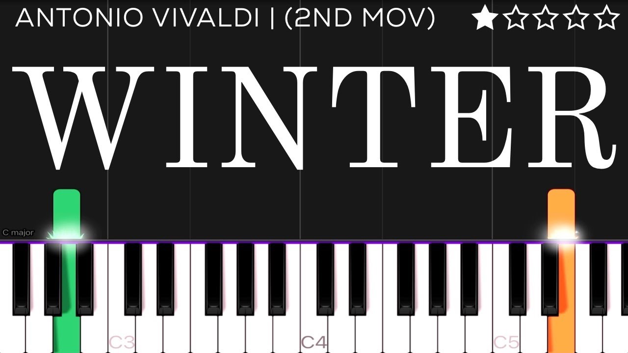 Antonio Vivaldi - Winter 2nd Movement from (‘The Four Seasons’) | EASY Piano Tutorial
