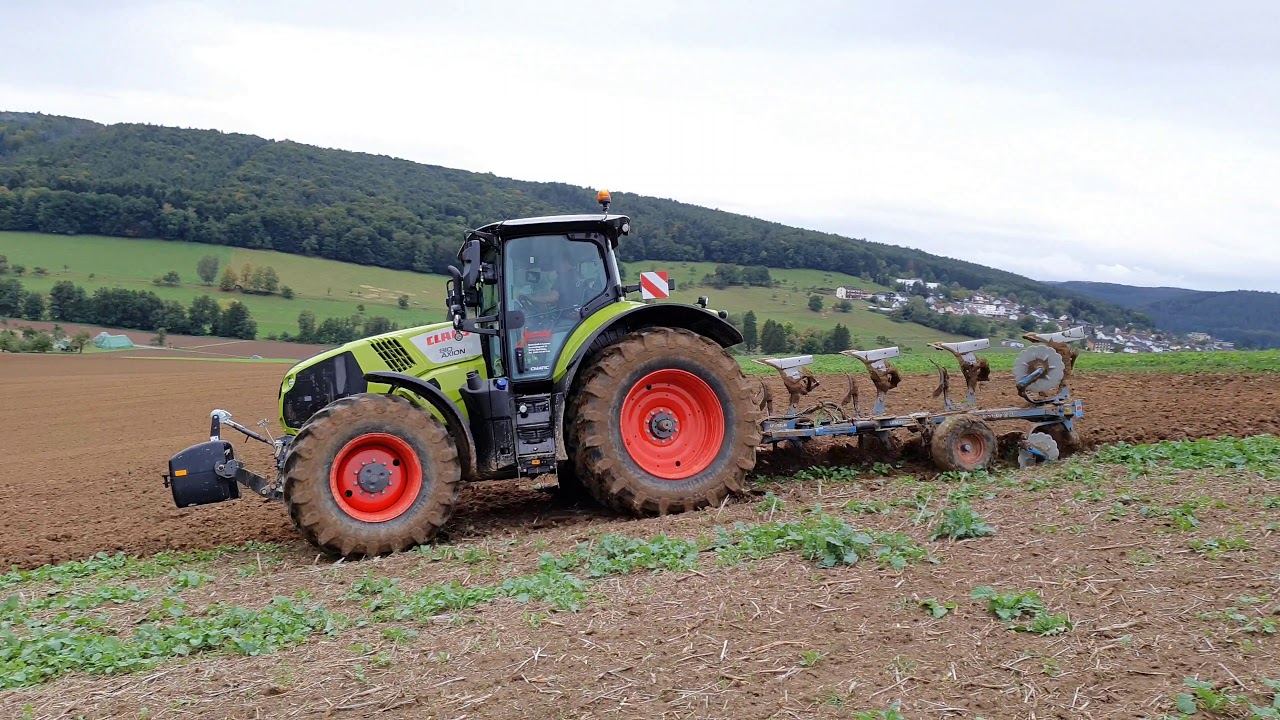 Pflügen 2019 mit Claas Axion 810 und Lemken Vari Opal 7