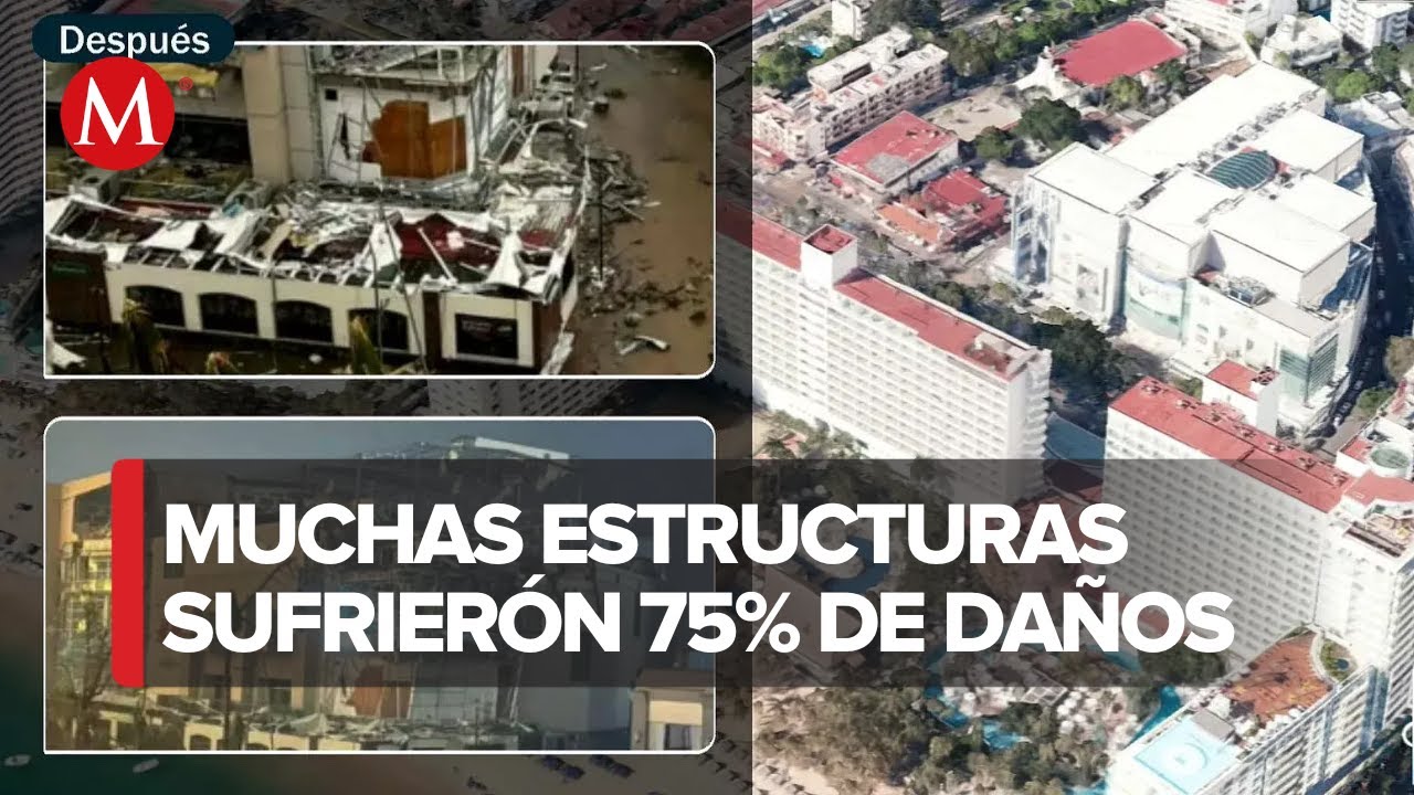 Imágenes antes y después del huracán Otis en Acapulco