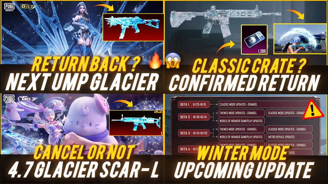 🔴 ALERT ! UMP GLACIER RETURN ? 🔥😱 M416 GLACIER SWITCH EFFECT & GLORIOUS ?✅ GLACIER SCAR -L CANCEL ?