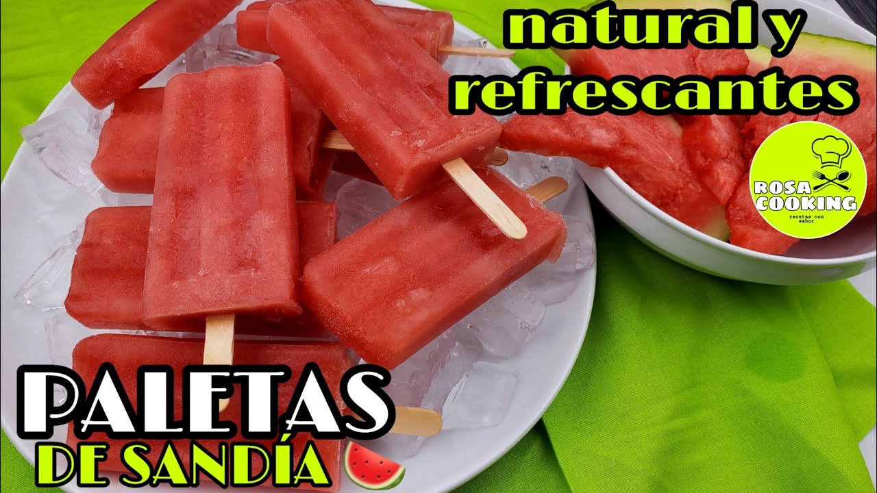 como hacer paleta de sandia natural /como se hacen paletas de sandia natural super facil