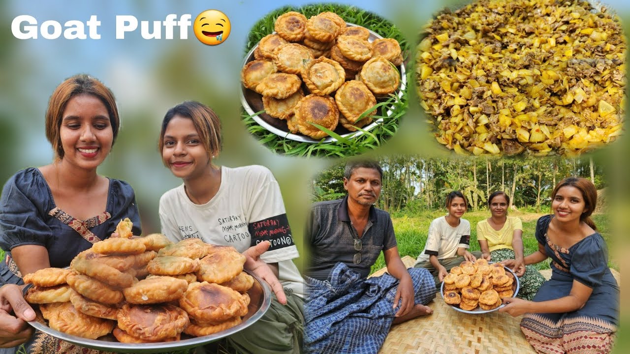 Making mutton puff | ဆိတ်သားပတ်(ဖ်) မိသားစု‌အတူတူ လုပ်စားမယ်🤤🤤❤️
