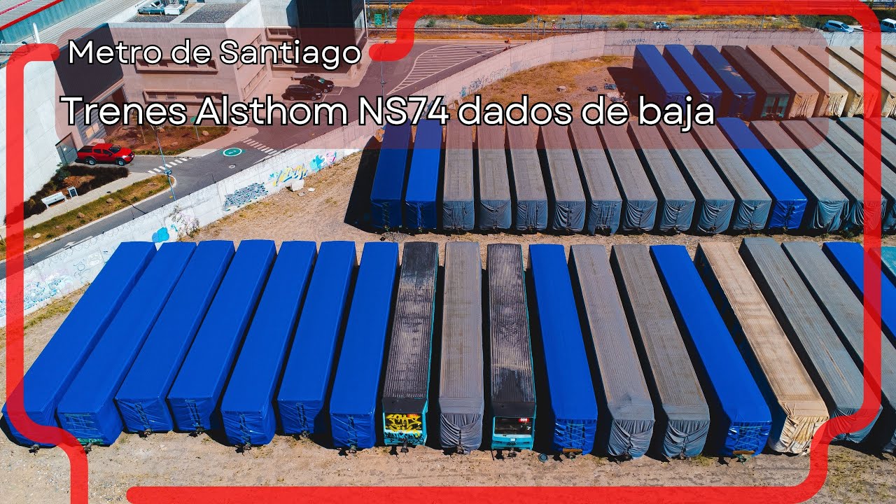 Trenes Alsthom NS74 del Metro de Santiago dados de baja y abandonados en Cerrillos