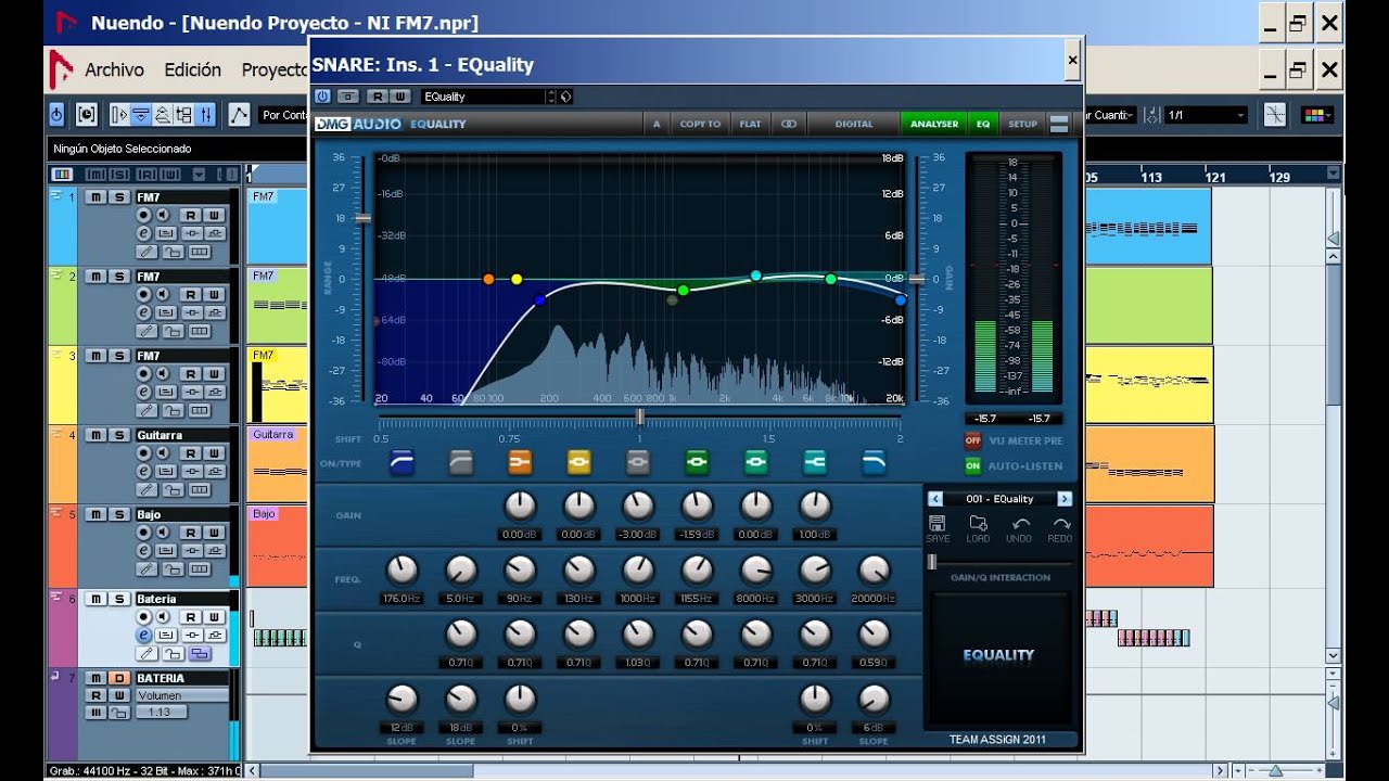 Ecualizador VST RTAS | DMG Audio EQuality &copy; | Curso T&eacute;cnico de Produccion Musical