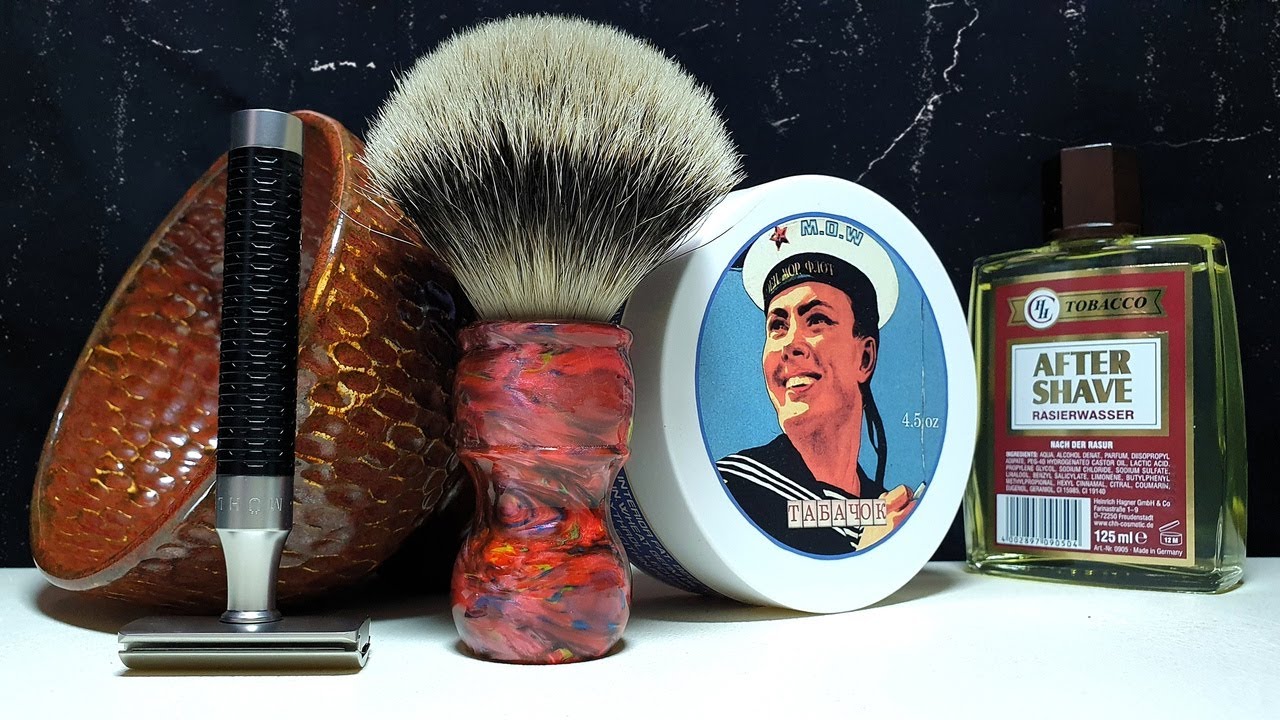 Бритьё. 4 года каналу! Станок Muhle Rocca, мыло М.О.W. Табачок, чаша ММ Вулкан, DScosmetic, Gillette