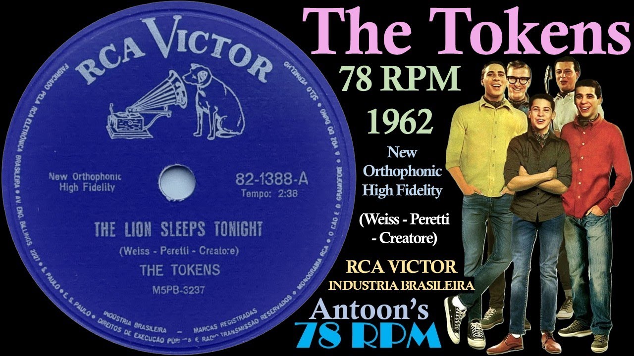 The Tokens | The Lion Sleeps Tonight | Rca Victor 78 rpm | 1962 Brazil