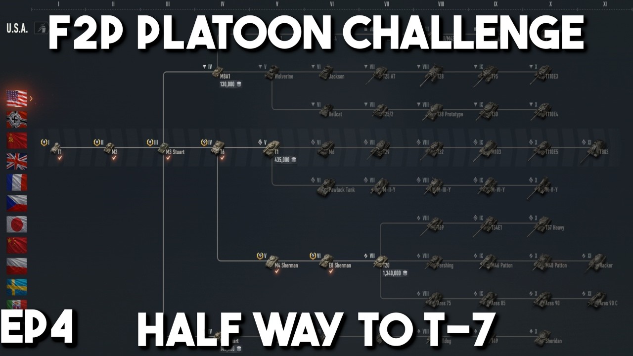 ALL the Battles to Half Way Mark to T7!!!    F2P Platoon Challenge ep4 World of Tanks