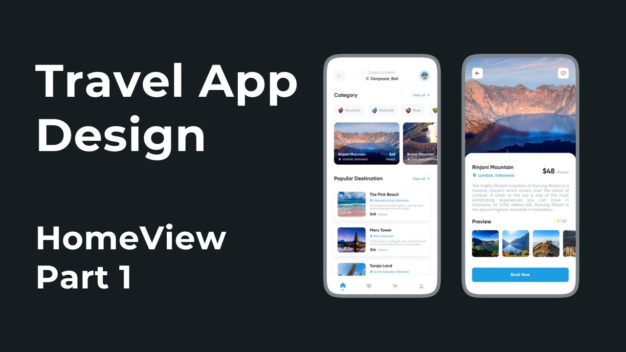 Travel App Design | HomeView Part 1