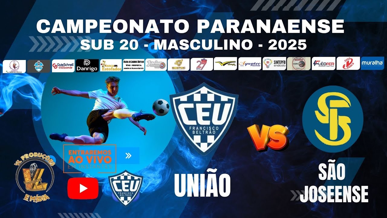 CE UNI&Atilde;O X S&Atilde;O JOSEENSE - CAMPEONATO PARANAENSE  SUB 20 - 2025