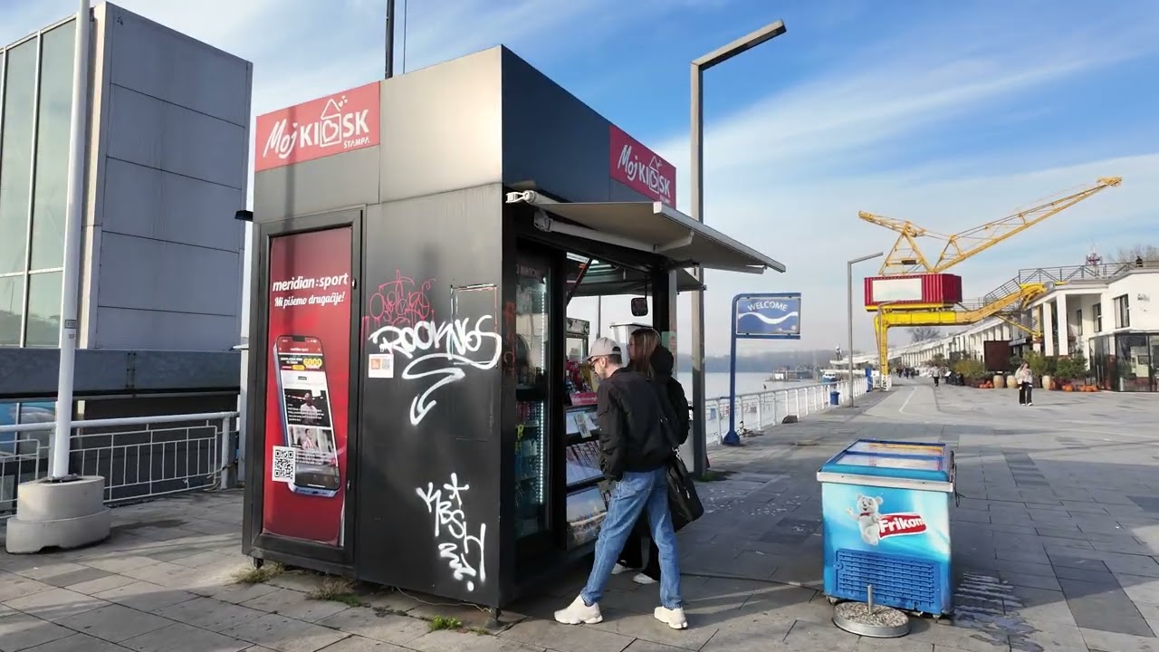 Belgrade Walking Tour - Sava Promenade (Part 2) - New City & Tower 4K