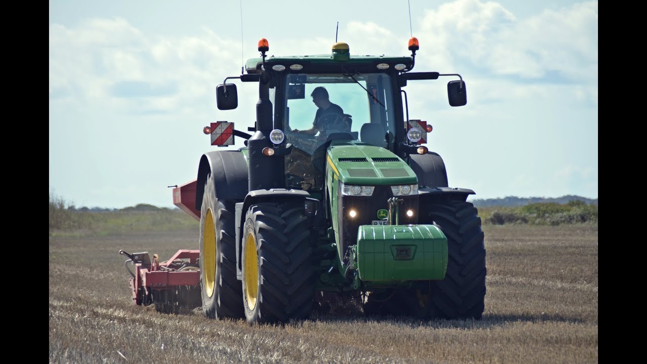 Grubbesåning af vinterraps 2018|John Deere 8370R|Mogensgaard