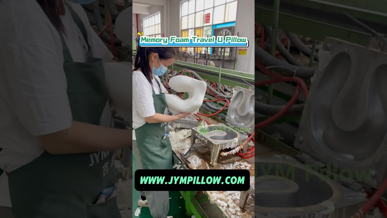 JYMPillow Factory: Memory Foam Travel U Pillow#MemoryFoam #UPillow #ProductionProcess #PUFoam