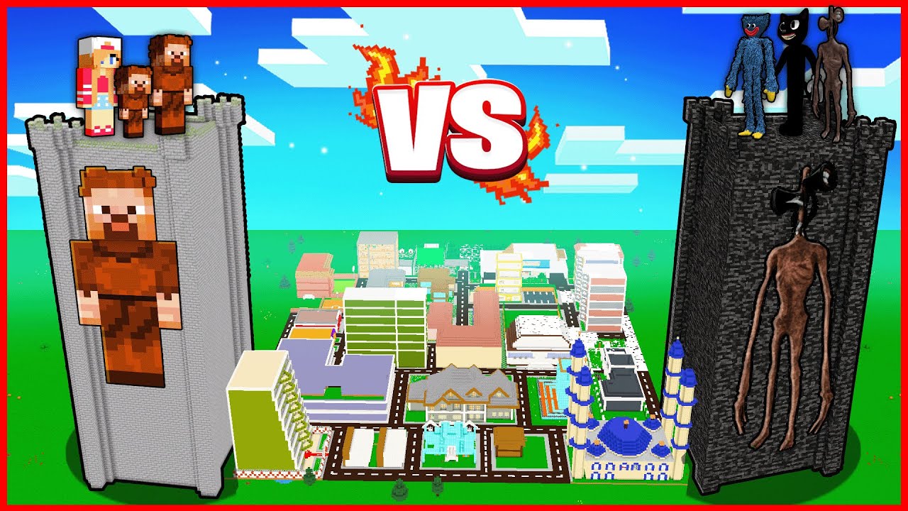 FAKİR AİLESİ KULE VS TEHLİKELİ YARATIKLAR KULESİ! 😱 - Minecraft
