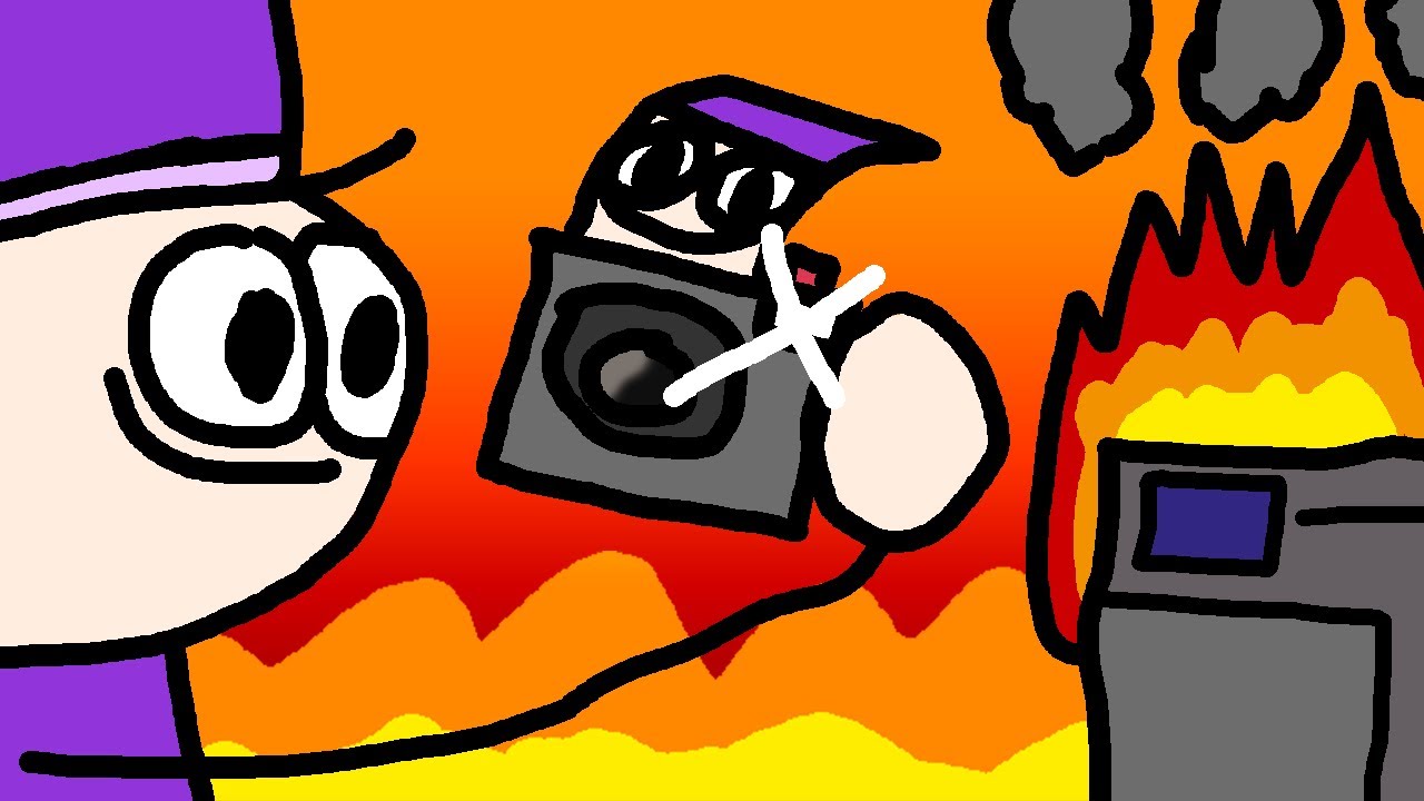 Zombey fotografiert sich während alles Untergeht.