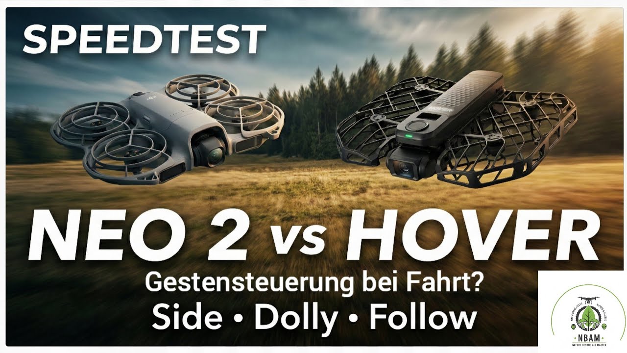 DJI Neo 2 im Speedtest gegen HoverAir X1 Pro – SideTrack, DollyTrack & Gestensteuerung bei Fahrt? 