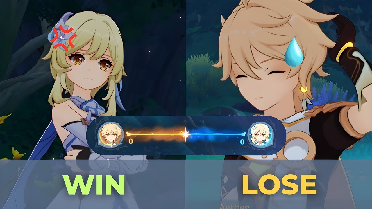 Abyss Sibling Winning VS Traveler Winning (Alternate Dialogues) Luna I Archon Quest - Genshin Impact