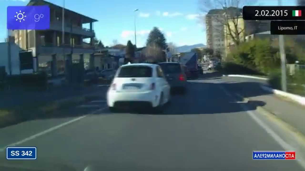 Driving through Lombardia (Italy) from Erba to Como 2.02.2015 Timelapse x4