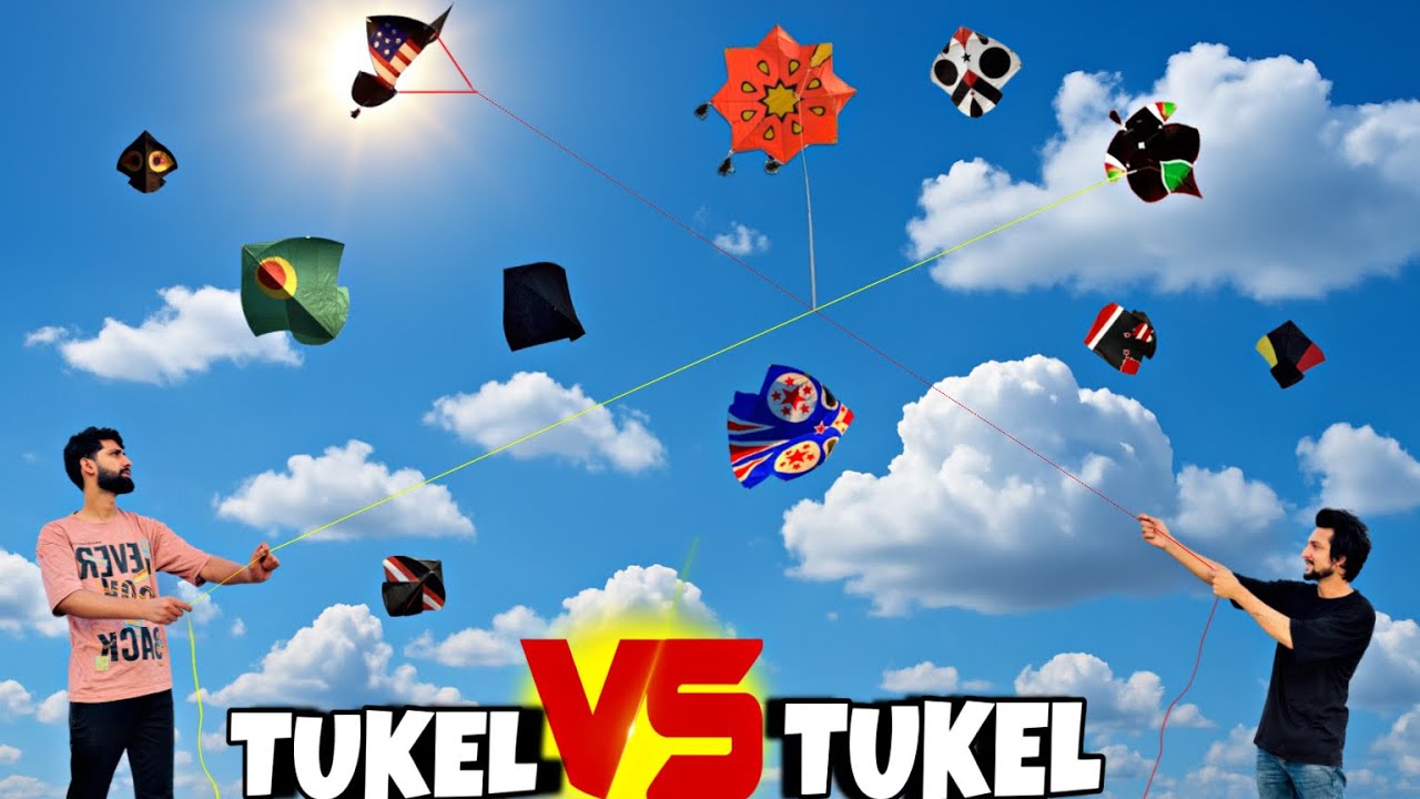 Tukel Vs Tukel Game Challenge 😃 Catching Tukel Kites Scenes || Friendly Competition On Roftop 🤩!