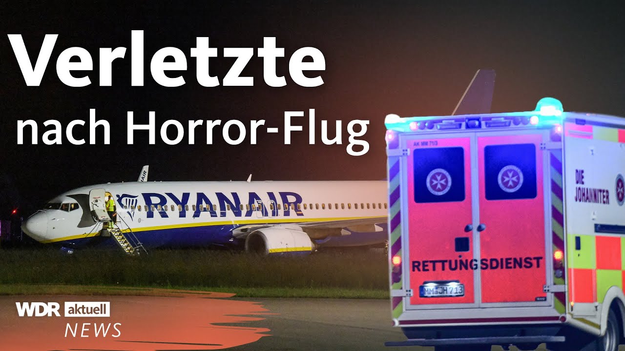 Ryanair-Flug trotz Unwetter: Sicherheitslandung in Bayern mit Verletzten | WDR Aktuelle Stunde
