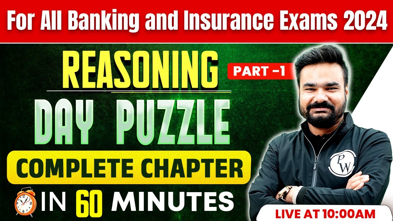 Bank Exams 2024 | Day Puzzles Reasoning | Day Puzzles for Bank Exams | Reasoning by Arpit Sir
