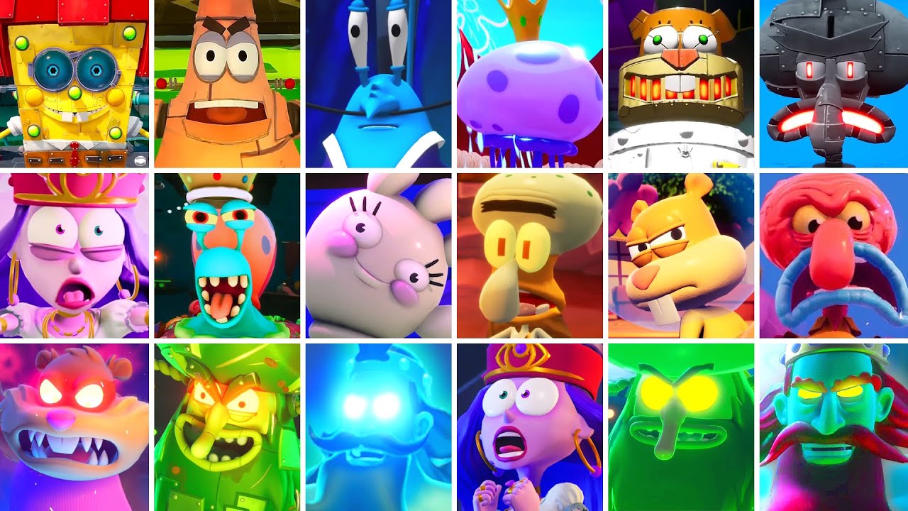 SpongeBob SquarePants Trilogy - All Bosses & Endings