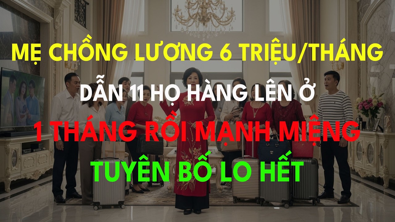 Mẹ Chồng Lương 6 Triệu/Tháng Dẫn 11 Họ Hàng Lên Ở 1 Tháng Rồi Mạnh Miệng Tuyên Bố Lo Hết