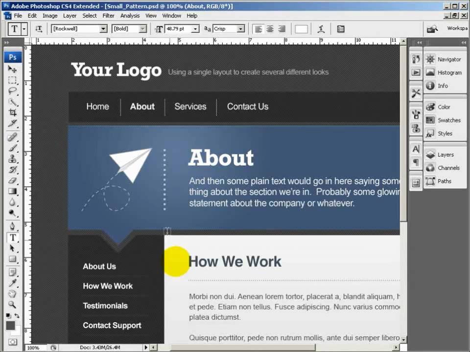 Converting a Design From PSD to HTML - Part 1 of 5.wmv