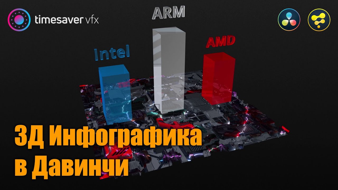 0081 3D Инфографика в Davinci Resolve Fusion