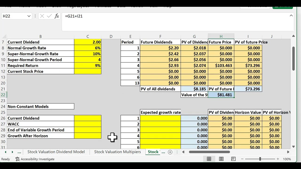 Variable Growth Stock Models