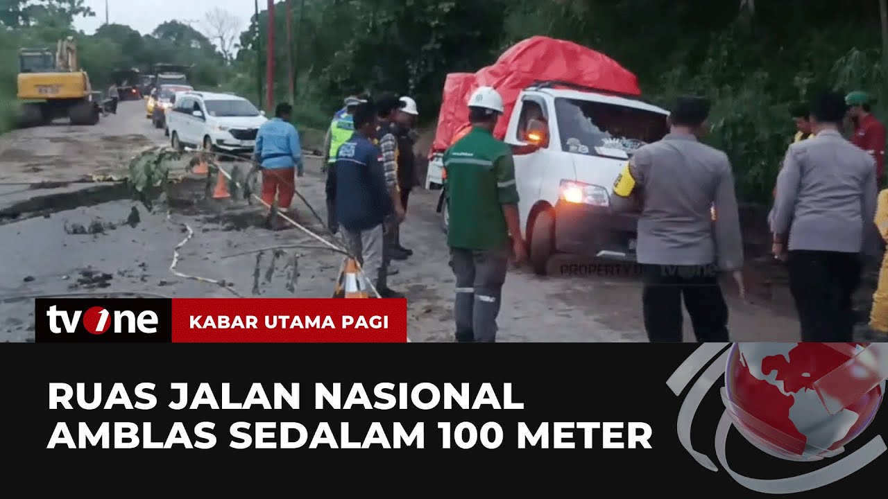 Jalan Kerinci-Merangin Bangko Amblas Sedalam 100 Meter | Kabar Utama Pagi tvOne