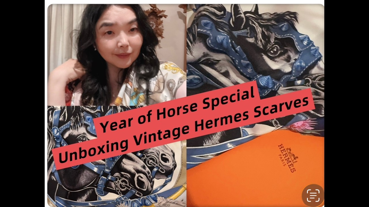Unboxing vintage hermes silk scarf - 5 gorgeous different designs #hermesaddict #vintagefashion